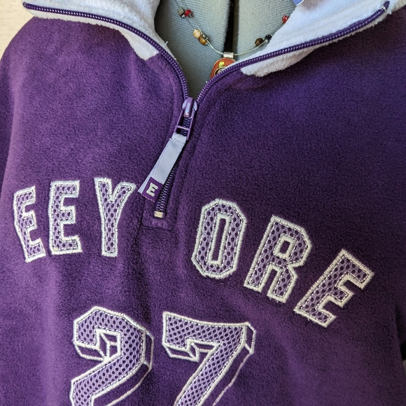 Disney VINTAGE Eeyore  Winnie The Pooh Purple 1/4 Zip Fleece Pullover Pocket NWT - Picture 5 of 15
